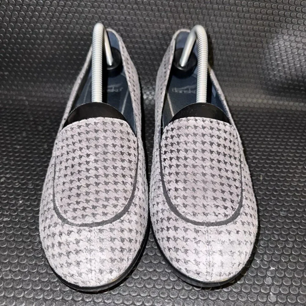 Dansko Debra Gray Black Houndstooth Loafer Slip On Shoe Womens Size 11-11.5 (41)